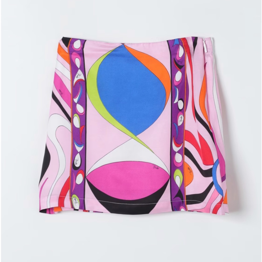 NWT Authentic Pucci Printed Pink Mini Skirt sz XS 0 2